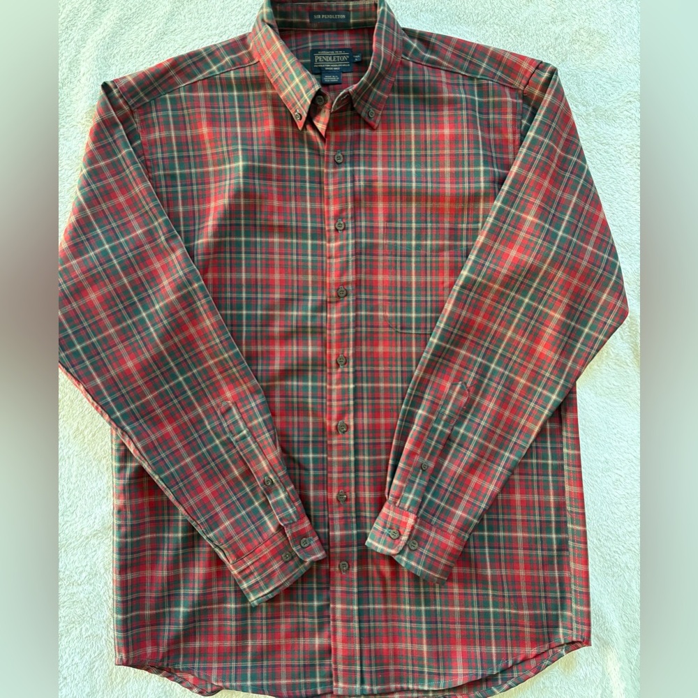 *Pendleton Men's Sir Pendleton Merino Multicolor Plaid Button Down Shirt*